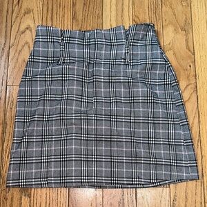 Bershka Gray Plaid Pencil Skirt Size M